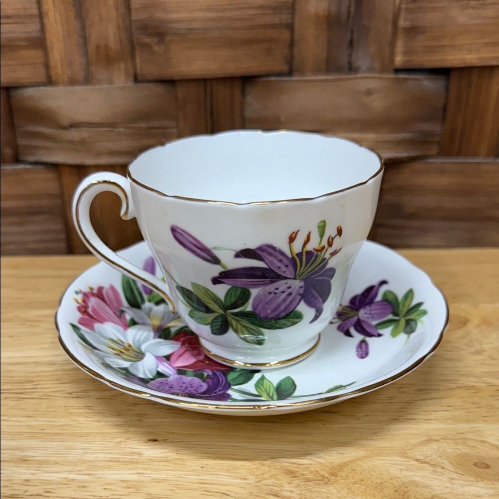 Vibrant Floral Adderley Teacup